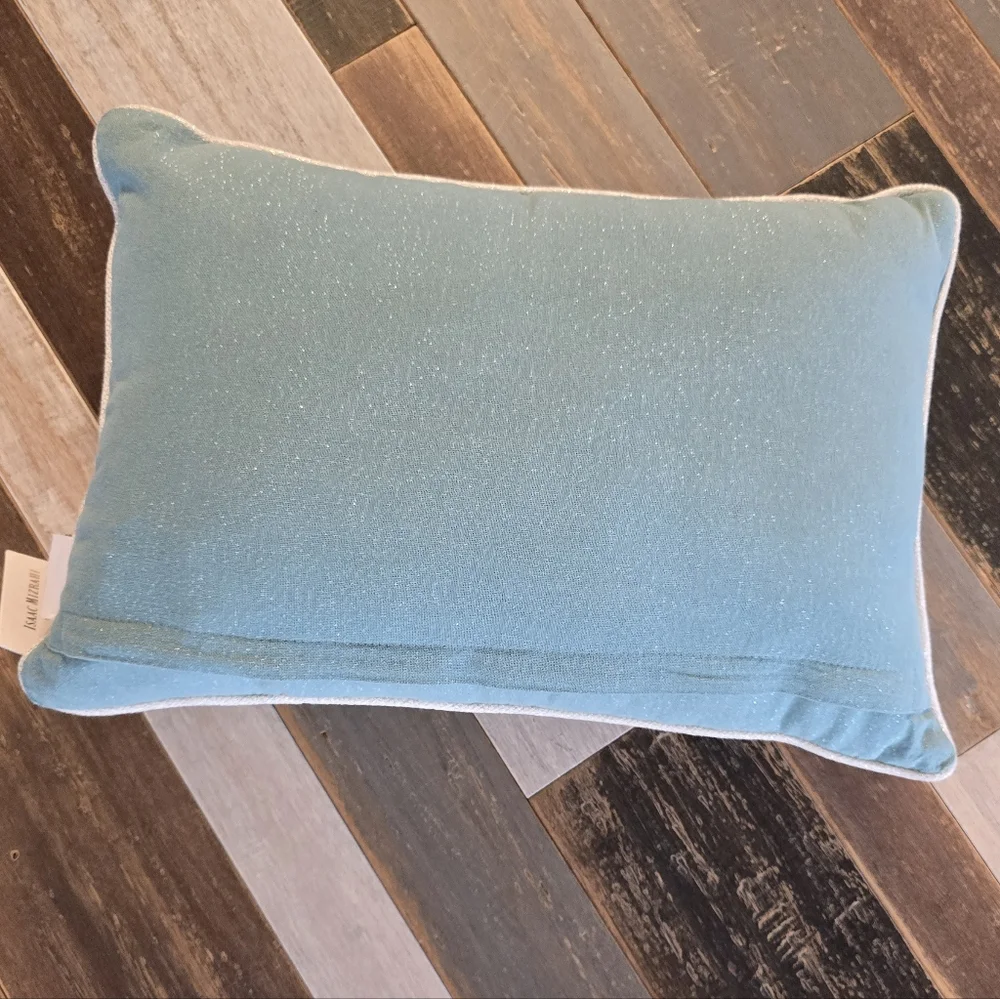 Isaac Mizrahi Holiday Pillow with Silver and Red Crab Design NWT